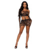 Leg Avenue - Robe Tube Et Gants En Dentelle Taille Unique - Noir